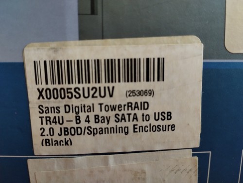 Sans Digital TowerRAID TR4U 4-Bay SATA to USB 2.0 Hard Drive Enclosure Black - Afbeelding 12 van 12