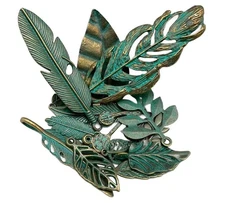 14PC Antiqued Bronze Patina Leaf Metal Charms Pendants