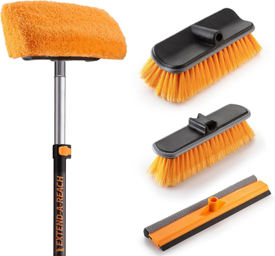 #ad 14 Foot Exterior House Cleaning Brush Set with 5 8 Ft Extension Pole Vinyl Si $171.61