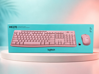 Logitech MK270 Full Size Wireless Keyboard and Mouse Combo Rose Pink 920-013270