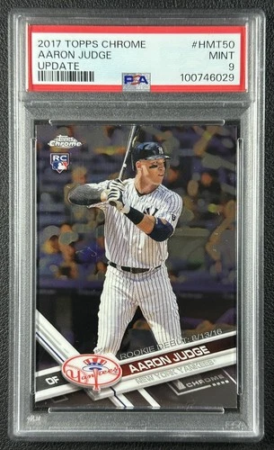 AARON JUDGE PSA 9 2017 TOPPS CHROME UPDATE #HMT50 ROOKIE RC YANKEES 6029