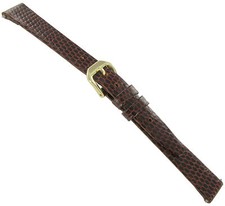 13mm Kreisler Lizard Grain Ladies Brown Leather Watch Band Reg BUY 1 GET 1 FREE 