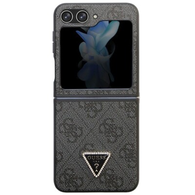 Guess Handyhülle Für IPhone 16 Pro – PU-Leder, Dreieck-Strass-Design, Blau, Mit MagSafe