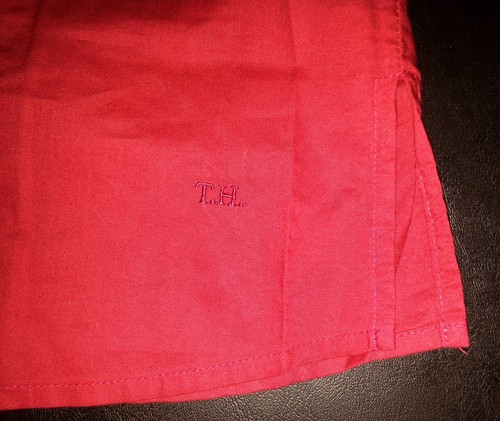 Tommy Hilfiger Bluse neu mit Etikett $ 59 Bindeband Gr. 4 Bluse Top einfarbig rot S3010 - Bild 4 von 10