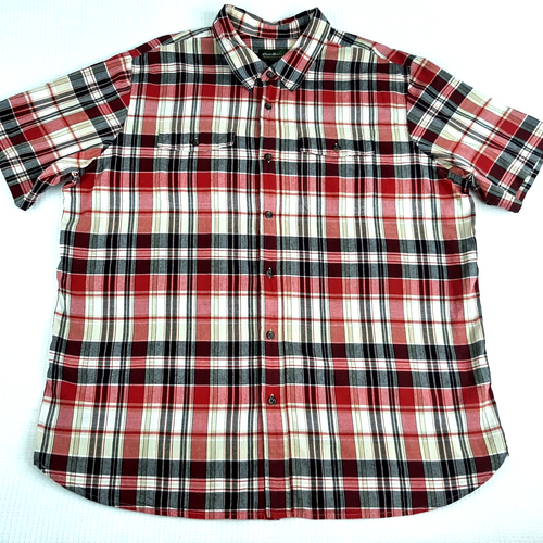 Eddie Bauer Men's Plaid Shirt Size 2XL XXL Button Up Short Sleeve Flap Pockets - Picture 2 of 20