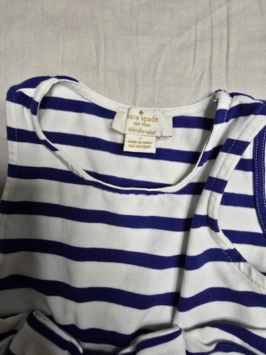 Kate Spade 100% Cotton Blue/WhiteToddler Girl's Sleeveless Dress - Size 2Y EUC - Picture 2 of 4
