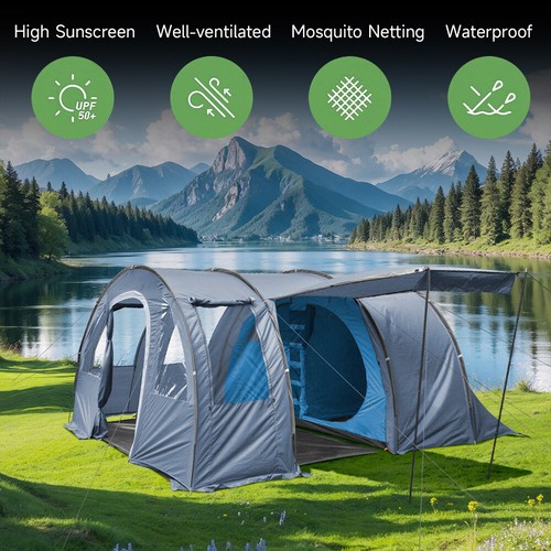 Large Tunnel Tent 10-15 Person Huge Family Tent House for Outdoor Camping Party - Picture 5 of 23