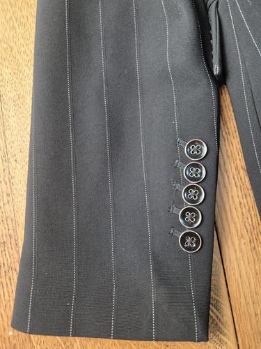 Womens TM Lewin Size 10 Black Pin Striped Suit Jacket - Picture 9 of 12