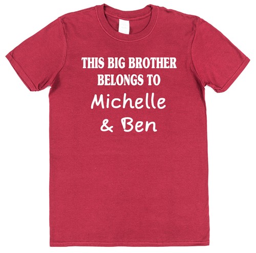 Personalised This Big Brother Belongs T-Shirt Any Names All Colours Adults Kids - Picture 19 of 23