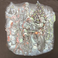 HOT LEATHERS CHRISTMAS CREW T-SHIRT BLACK MEDIUM