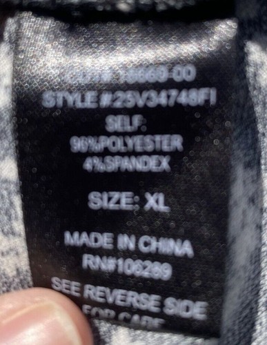 Cottage Stretch Off the Shoulder Long Sleeve Scooped Neck Black/White Dress XLg - Picture 10 of 10