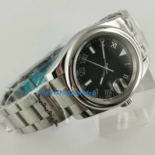 Reloj de pulsera automático pulido 39 mm estéril esfera romana luminosa cristal zafiro - Imagen 7 de 13