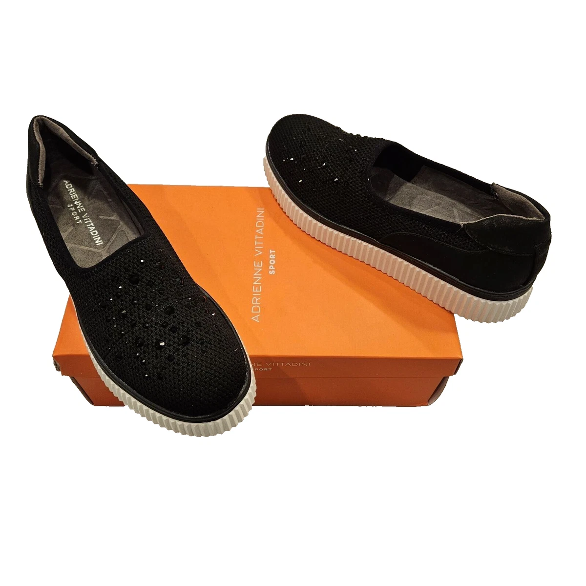 Adrienne Vittadini Louie Knit Loafer Women Adrienne Vittadini Black Heels for Women for sale | eBay main image 3