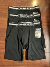 3 Jockey Breathable Mesh Long-Leg Boxer Brief Medium Black 9  Stability Pouch