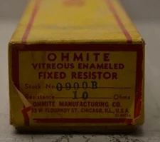 Ohmite 10 OHM Resistor Model 0900B with Alligator Test Leads ++