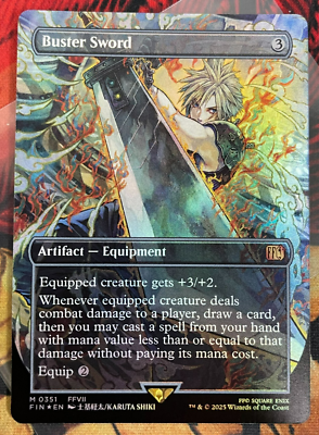 MTG FF バスターソード ボーダーレス foil 神話レア M 351 MTG FF バスターソード ボーダーレス foil 神話レア M 351