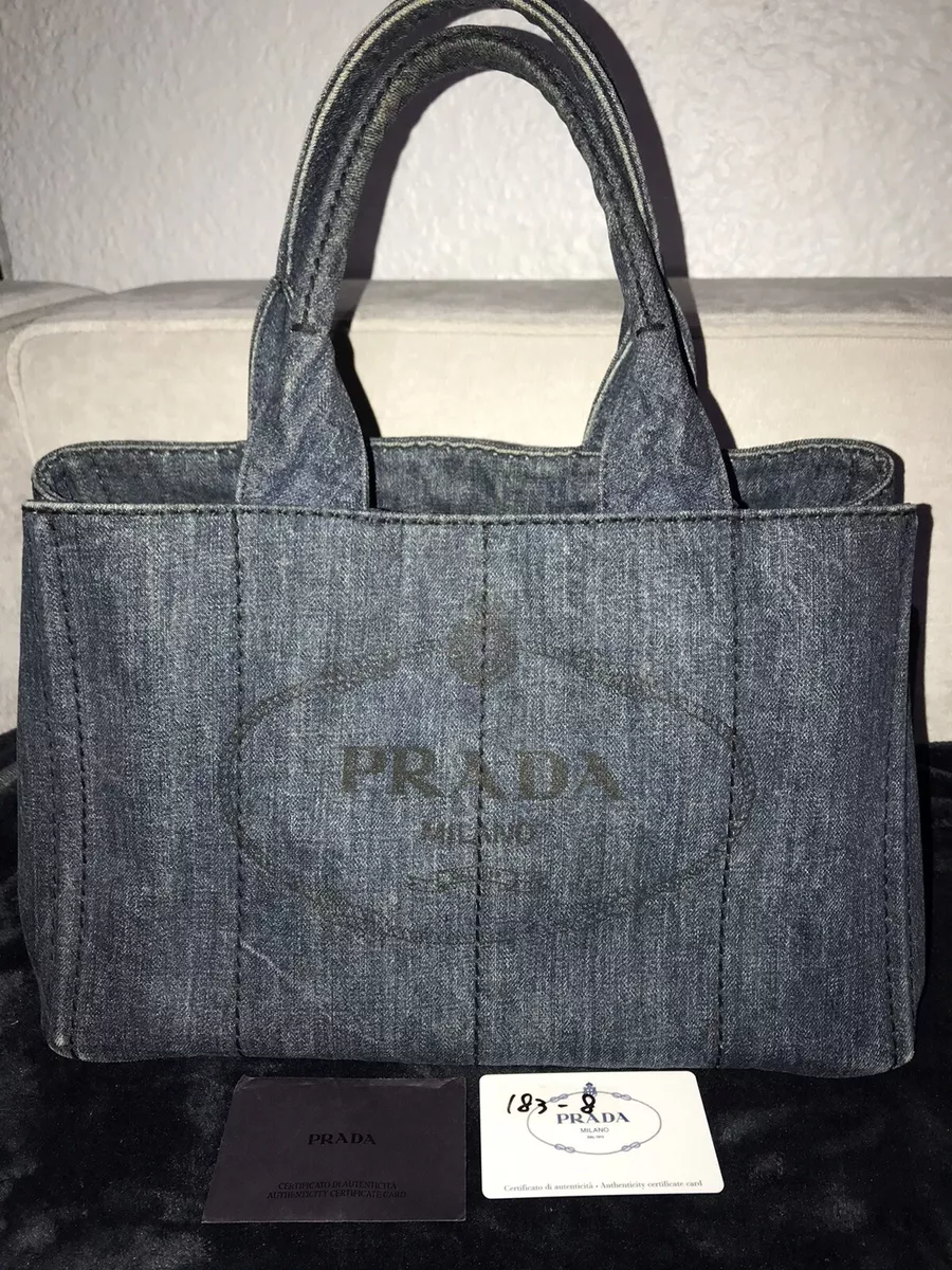 Prada denim handbag cheap