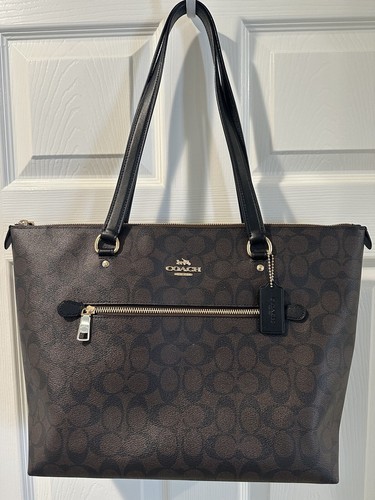 Coach F79609 Gallery Tote Shoulder Bag - Brown/Black - w/ Eyeglass case & Change