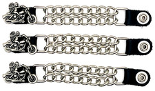 3 BIKER ANGEL DOUBLE CHAIN MOTORCYCLE VEST EXTENDERS USA MADE
