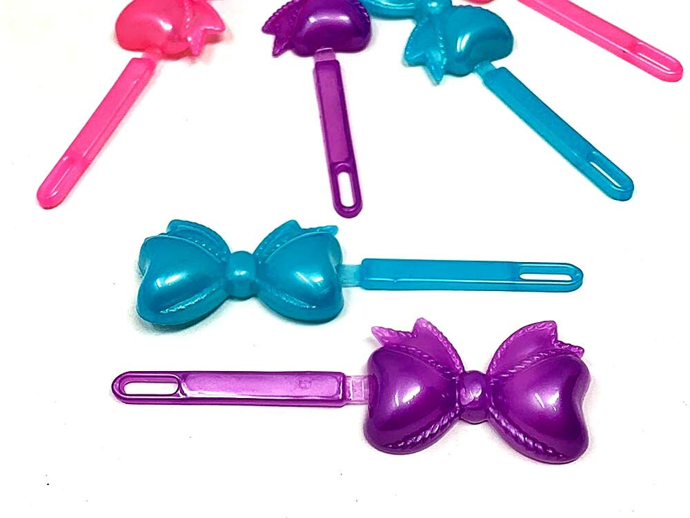TARA GIRLS ASSORTED COLOR SELF HNGE BOW HAIR BARRETTES - 18