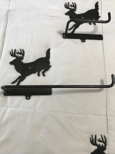 Hammered Metal Buck 2 Towel Bars Toilet Paper Holder Set ๐ฆ Camp Rustic - Picture 11 of 24