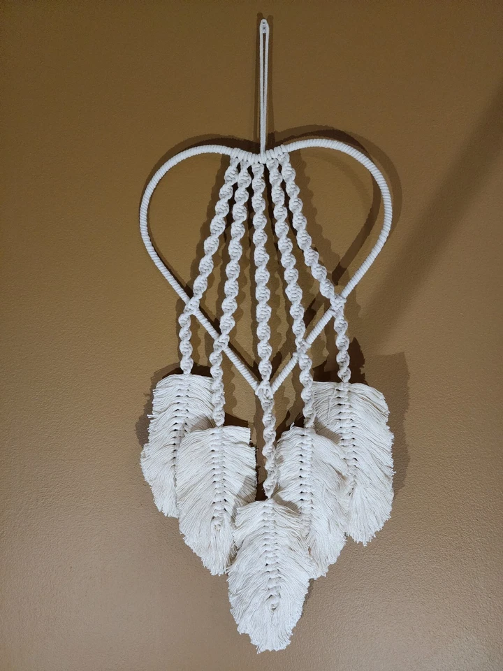 Colgante de pared grande macramé atrapasueños, decoración bohemia hecha a mano, tamaño 31"x12" Foto 2 de 4