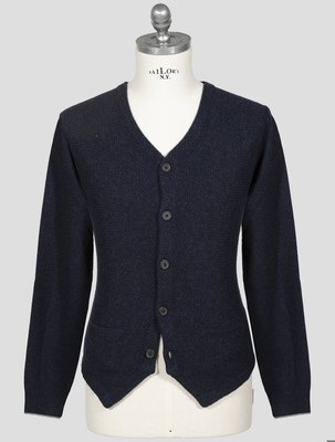 Fioroni Blue Wool Cashmere Cardigan FI626 Man