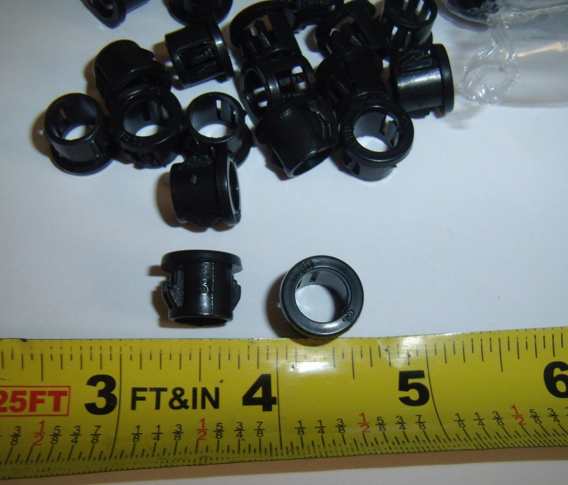 40-Piece Black Snap Grommet Assortment For Car Audio Amp Install - Fits 0, 2, 4, 8 Gauge Wires