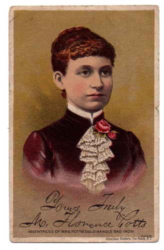 ENTERPRISE MRS POTTS Sad Iron Victorian Trade Card / Self Portrait Hard to Find - Picture 2 of 2