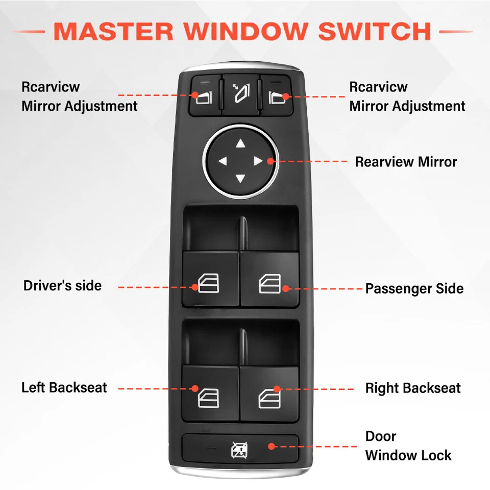 Power Window Master Control Switch For Mercedes Benz W204 W212 C300 E350 E550 - Image 4 of 4