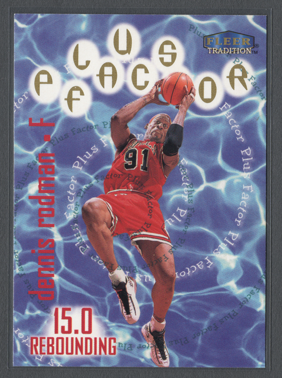 1998-99 Fleer Tradition Plus Factor #139 Dennis Rodman Chicago Bulls Basketball Card