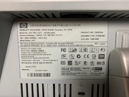 HP HSTND-2A03 17" Desktop PC VGA Square Computer Monitor - Picture 10 of 23