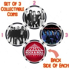 TOM PETTY AND  HEAR - ROCK & ROLL HALL OF FAME - COLLECTABLE COIN SET - SET OF 3