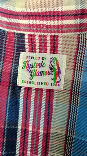 Hysteric Glamour Japan plaid western ladies left handed Belnap metal snap shirt - Picture 4 of 18