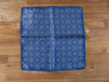  NO CUSTOMS TAX LUCIANO BARBERA blue floral medallion print silk pocket square