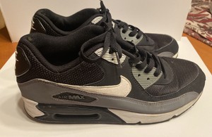 Nike Air Max 90 Essentials Men's Sneakers Grey Black White AJ1285-018 Sz  10.5 | eBay