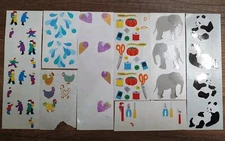 Vtg Mrs. Grossman's Sticker Lot Full Partial Sheets Panda Rain Elephant Tools