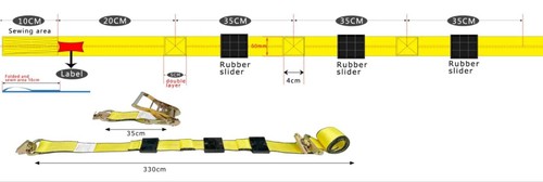 2x E-Track 3 Point Wheel Tie Down Straps - Picture 2 of 5
