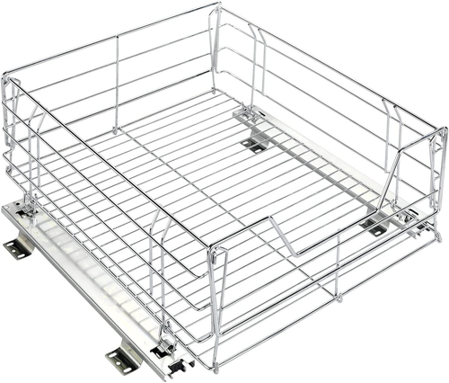 Rev-A-Shelf Organizer Estraibile Per Pentole 2 Livelli, 30 Cm, Cromo, Guide Cuscinetti 45kg, Per Mobili Cucina