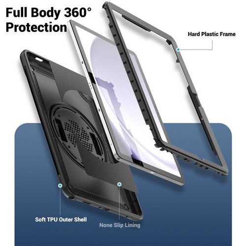 Tablet Case Shockproof Rotating Stand Cover Strap For Samsung Galaxy Tab A9 A9+ - Picture 3 of 93