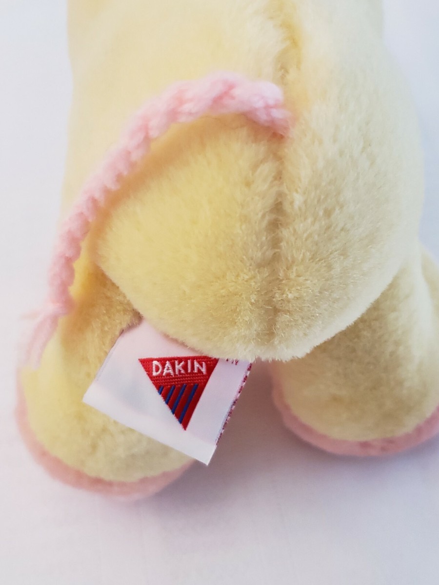 Vintage Dakin 13” Musical baby toy Stuffed Plush Yellow Giraffe