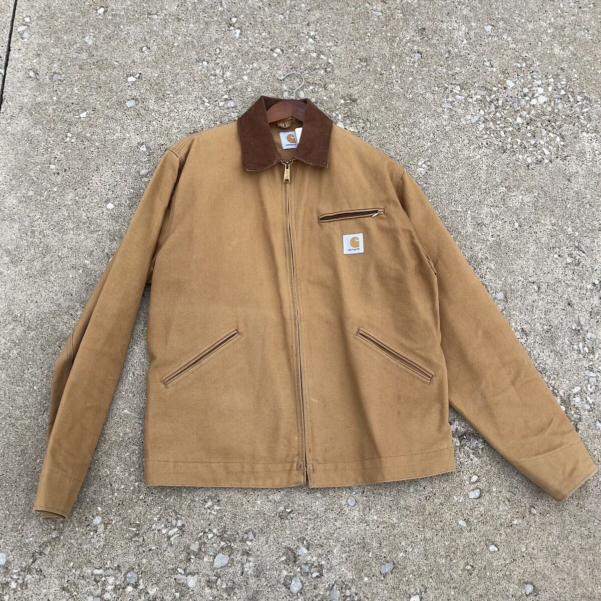 VTG Carhartt J97 PTL Detroit Unlined Work Jacket Tan Size VTG Carhartt J97 PTL Detroit Unlined Work Jacket Tan Size