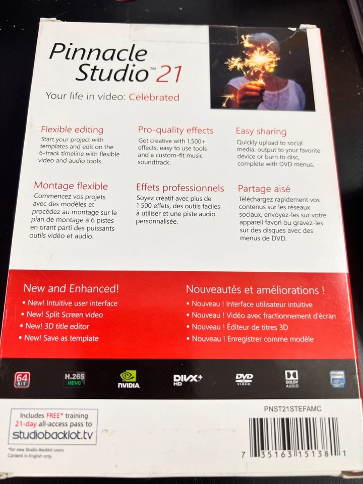 Pinnacle Studio 21 Software Flexible Video Editing Version 1381 - Image 2 of 4