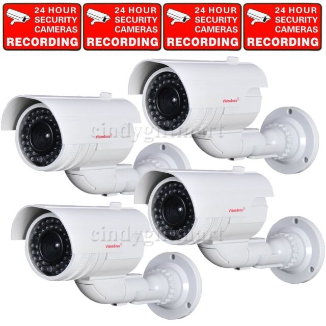 4 Pack IR Bullet Fake Dummy Surveillance Security Camera CCTV Record Light B1-4