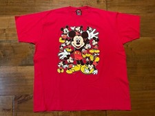 Vintage Mickey Mouse Poses Made in USA Unlimited Disney Red T-Shirt - Men's XL