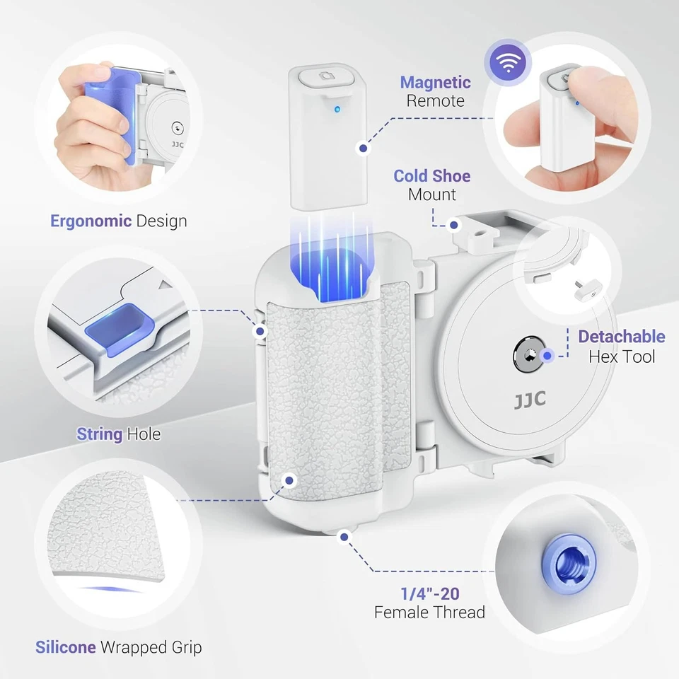 JJC Phone Camera Grip with Wireless Remote, Smartphone Remote Grip Handle with A - Image 2 of 4