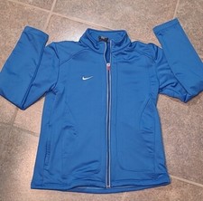 NIKE Dri-Fit Zip Up Blue Jacket Sweatshirt w/ front pockets Size Small