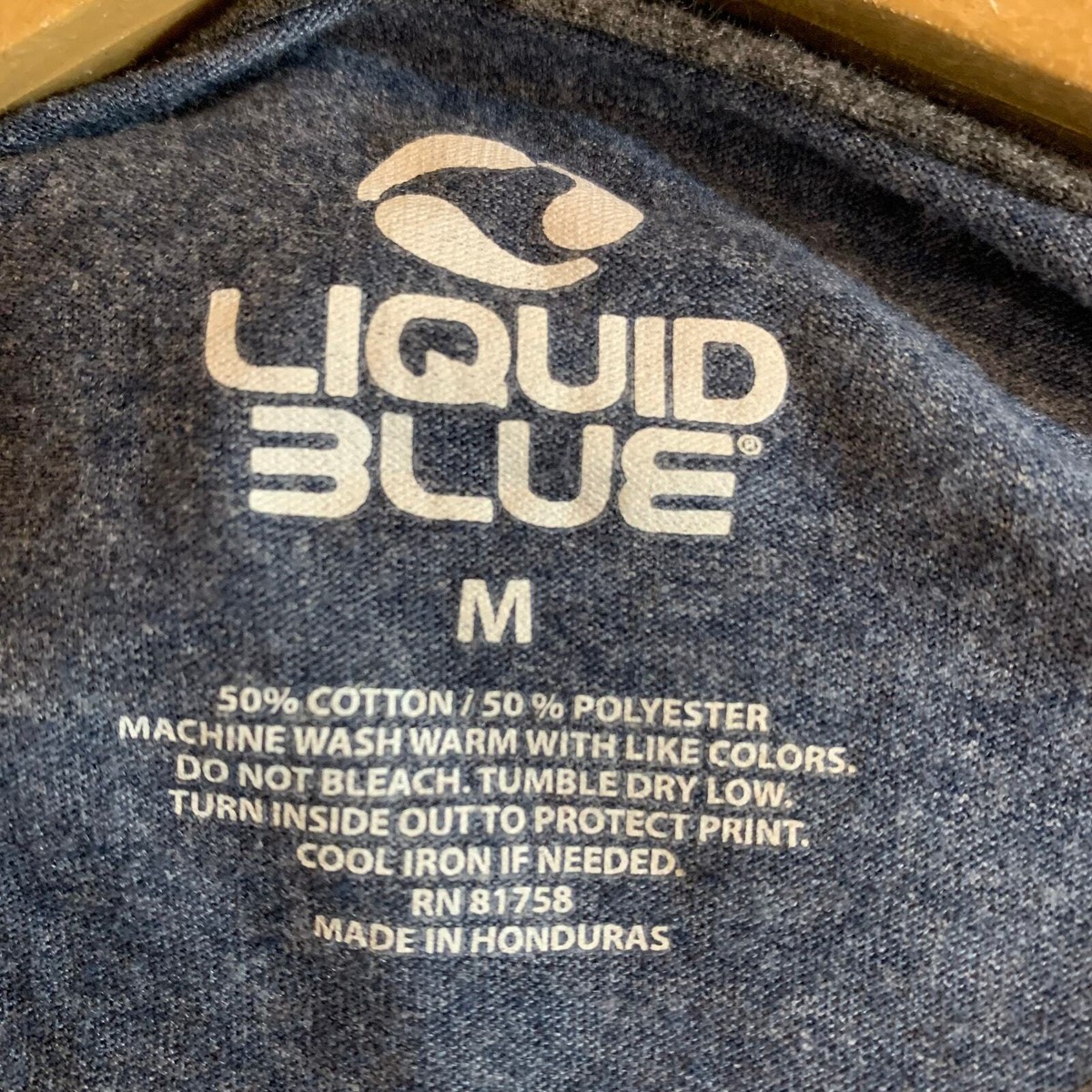 LIQUID BLUE AC/DC /プリントtシャツ/ネイビー/バンt LIQUID BLUE AC/DC /プリントtシャツ/ネイビー/バンt