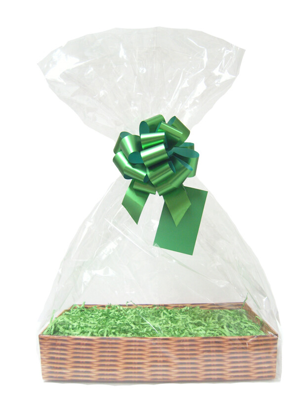 Make Your Own Gift Basket DIY Hamper Kit - 20cm Tray, Shred, Bag, Bow, Gift Tag