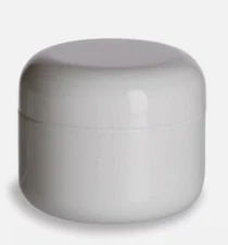 50ml White Glass Cosmetic Jar with Plastic Domed Lid, Foam Insert